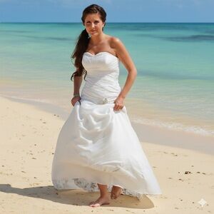 Light In The Box White Taffeta Mermaid Wedding Dress Corset Back Size 6